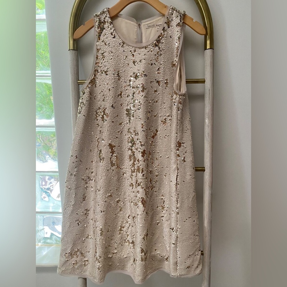 RACHEL ROY GOLD SEQUIN SWING DRESS   NWT - Picture 2 of 9